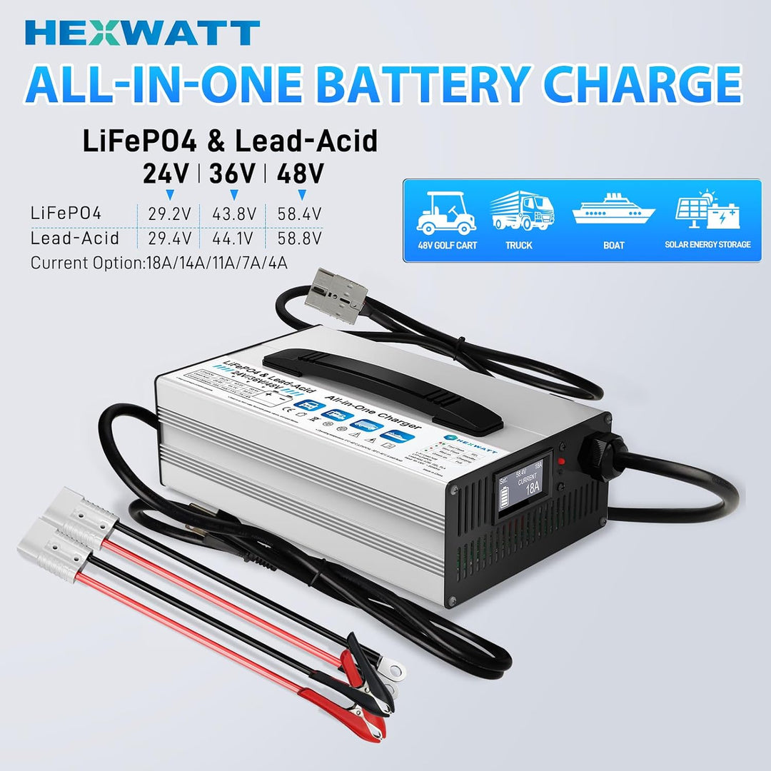 24V/36V/48V LiFePO4 &amp; AGM All in One Battery Charger,LiFePO4 29.2V,43.8V,58.4V Charger and Lead-Acid