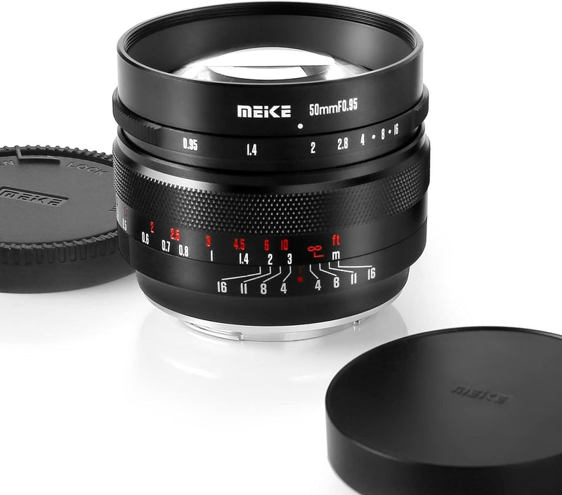 Meike 50 mm f0.95 Standard Aperture Manual Focus Fixed Lens APS-C Compatible with Sony E-Mount Mirro