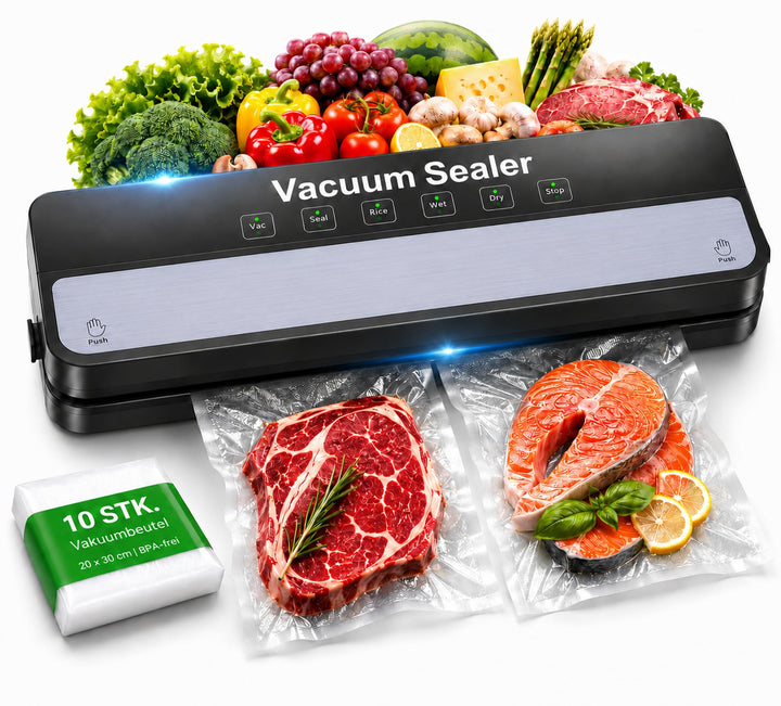 Raycial Vakuumiergerät mit Vakuumierbeuteln, All-in-1 Vakuumierer für Trockene, Feuchte, Frische, Fo
