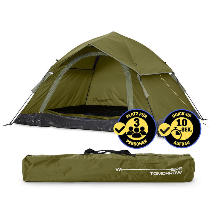 Lumaland Camping Zelt | Leichtes Pop Up Wurfzelt | 2-4 Personen Kuppelzelt | Trekking &amp; Festival Igl