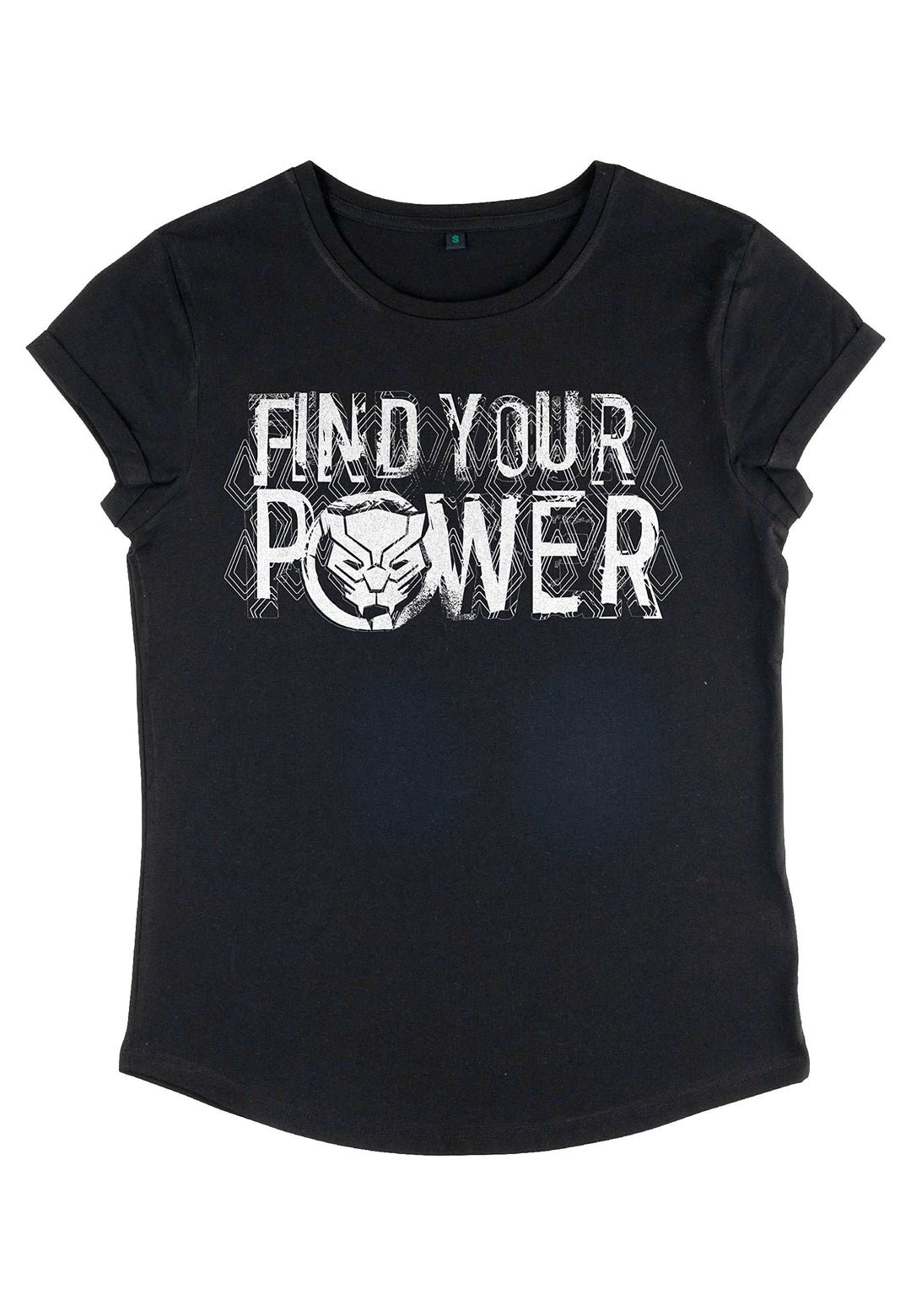 Marvel Avengers - Panther Power Women's Rolled-sleeve Black M