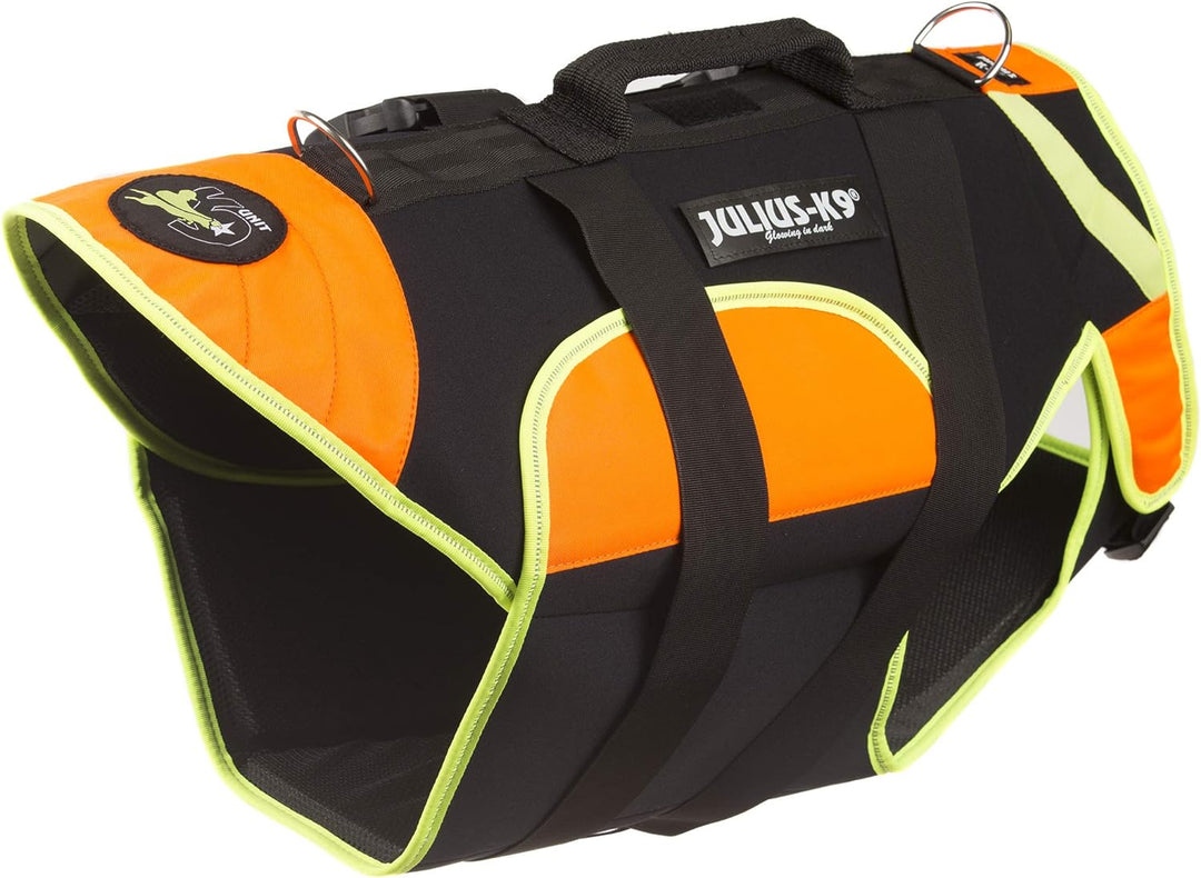 Julius-K9, IDC Multifunktionale Hundeweste 3in1, Grösse: XL, Schwarz und UV Orange XL Schwarz und Ne