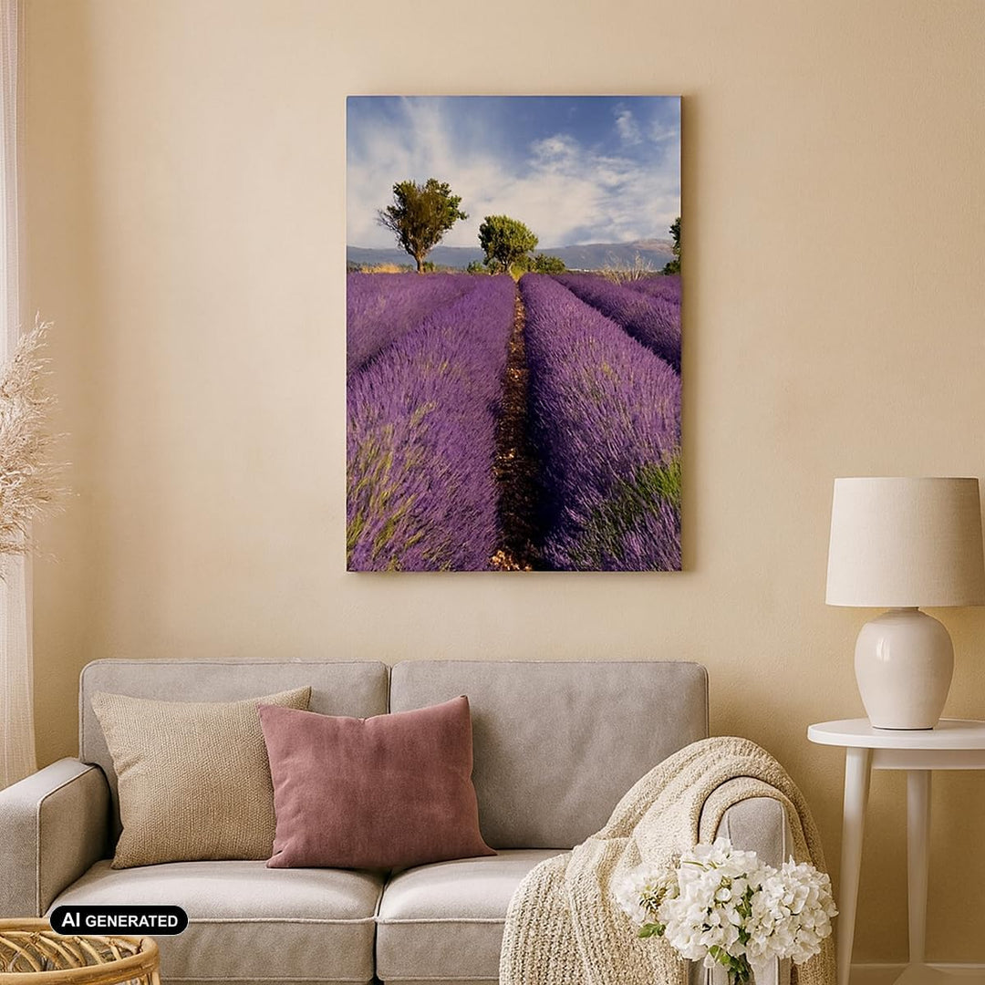 Bilder auf Leinwand Landschaft Wiese Pflanzen Leinwandbild mit Rahmen 45x80cm Wandbilder Dekoration