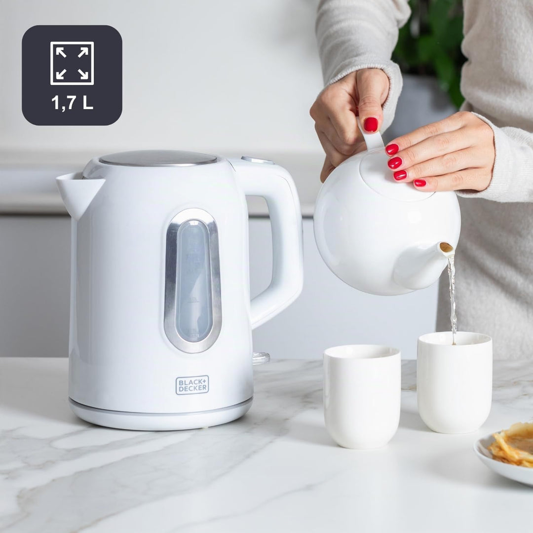 BLACK+DECKER BXKE2204E - Wasserkocher, 1,7 l, 2200 W, 360°-Sockel, leicht, Abschaltautomatik bei koc