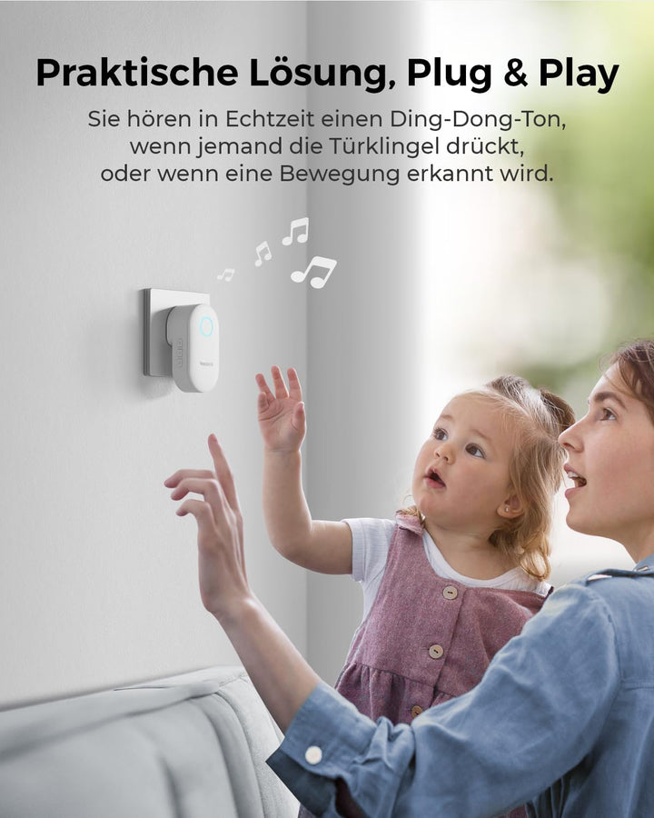 Reolink Chime Plus, NUR Kompatibel mit Video Doorbell WiFi/PoE mit Hardware V2 od. höherer Version,
