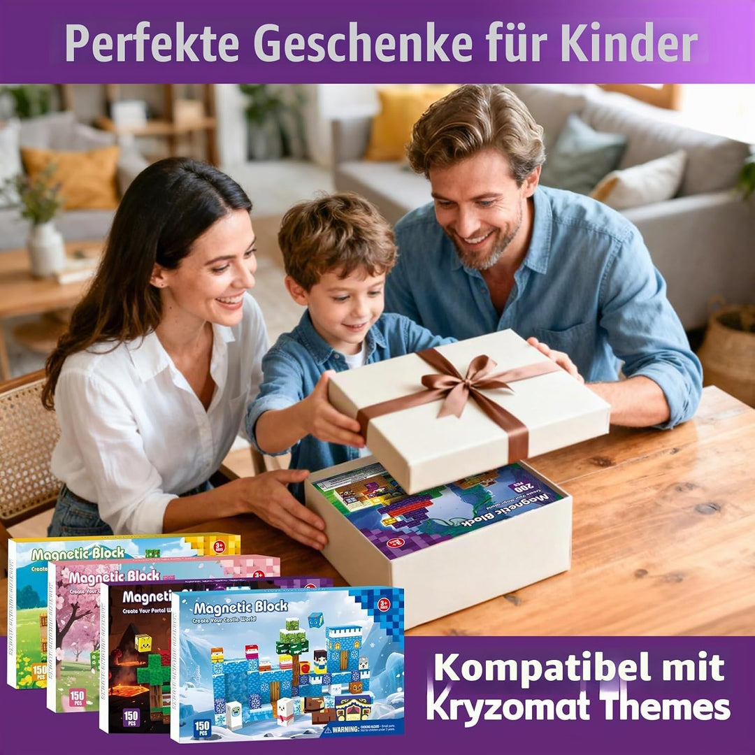 Magnetische Bausteine Leuchtend 150 PCS, Magnetbausteine Led für 3+ Jahre, Magnetbausteine mit Licht