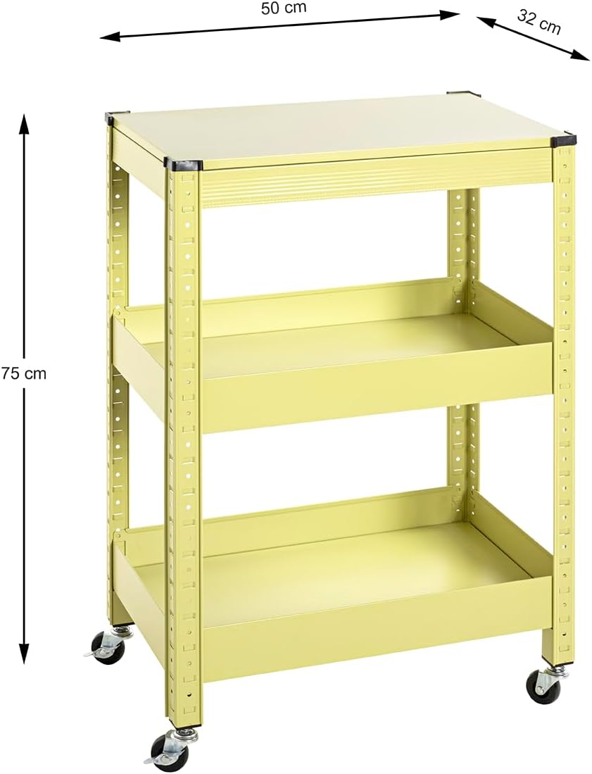 HAKU Möbel Servierwagen, grün, Metall - Masse: B 50 x H 75 x T 32 cm, Style: Modern, Grün