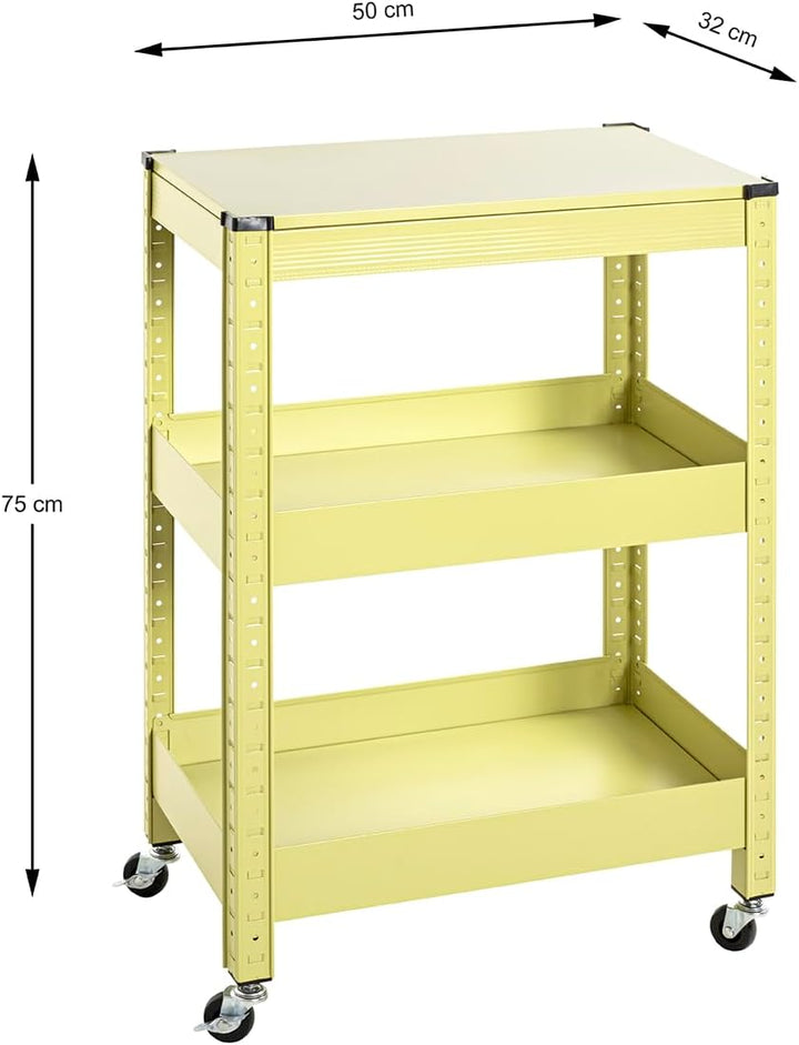 HAKU Möbel Servierwagen, grün, Metall - Masse: B 50 x H 75 x T 32 cm, Style: Modern, Grün