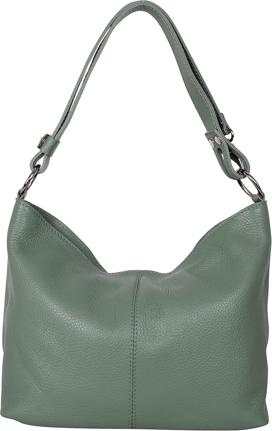 AMBRA Moda Damen Leder Handtasche Schultertasche Umhängetasche Hobo bag GL005 Apfelgrün, Apfelgrün