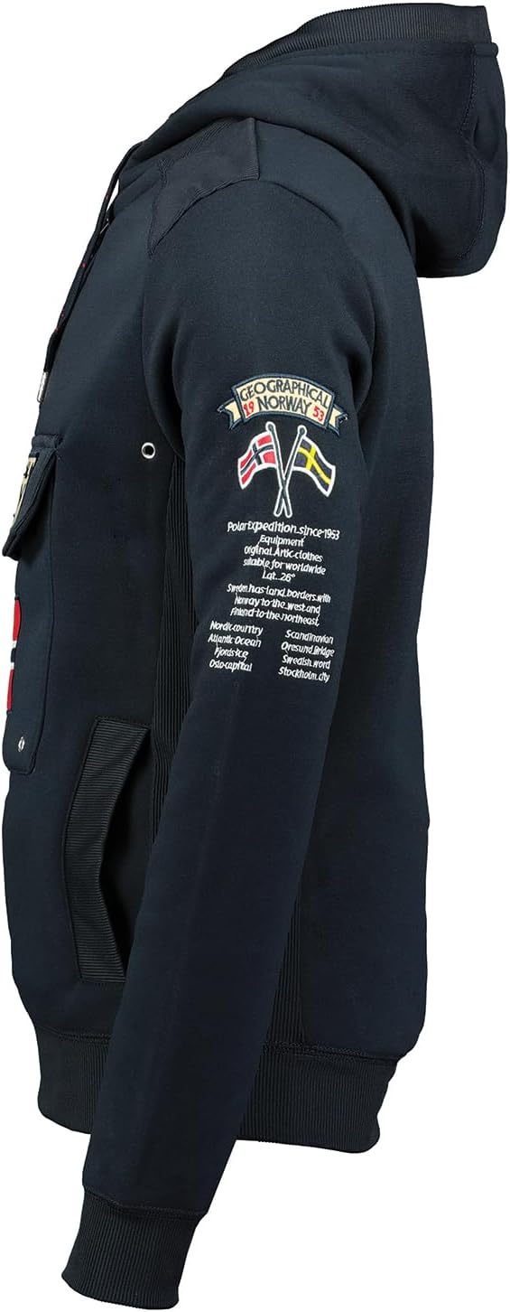 Geographical Norway GYMCLASS Men - Kängurutasche Hoodie für Herren - Sweatshirt mit Markenlogo und l