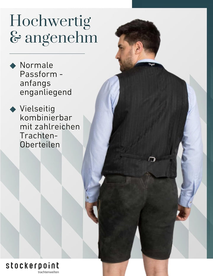 Stockerpoint Herren Lederhose Corbi4 I Grösse 44-64 I Bequeme Trachtenhose in edler Hirschoptik inkl