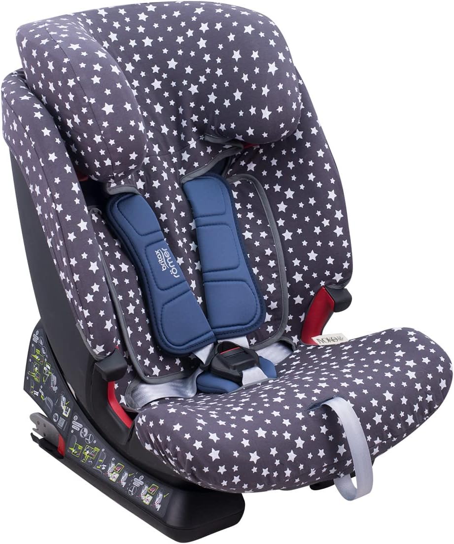 JYOKO Kids Bezug für Autositz kompatibel mit Romer Advansafix, Evolva IV M, aus Baumwolle (Winter Sk