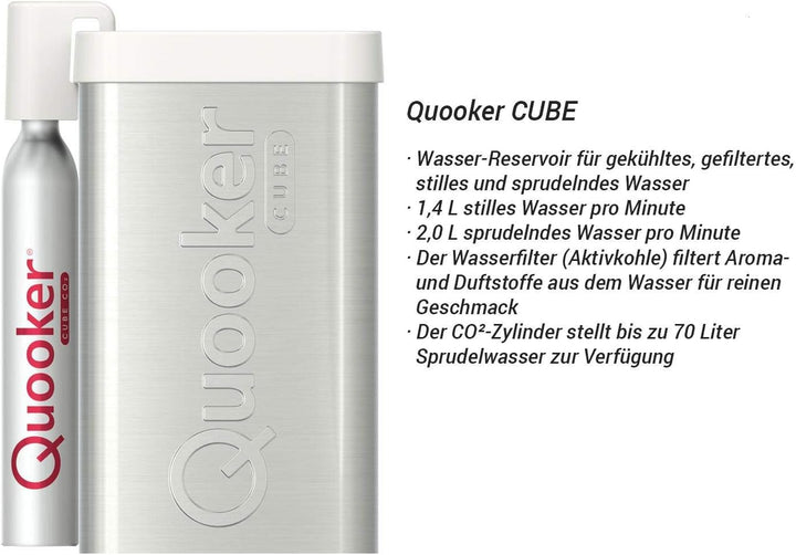 Quooker COMBI 2.2 E & CUBE | Flex schwarz Sprudelwasser- / Kochendwassersystem