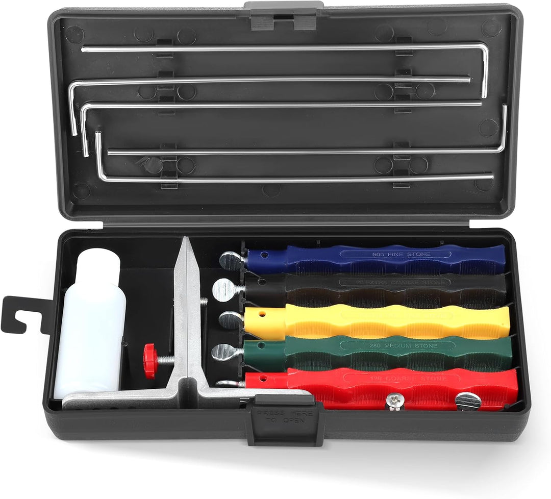 Messerschärfer-Set, Schleifstein-Set, professionelles Küchen-Messerschärfer-Set mit festem Winkel