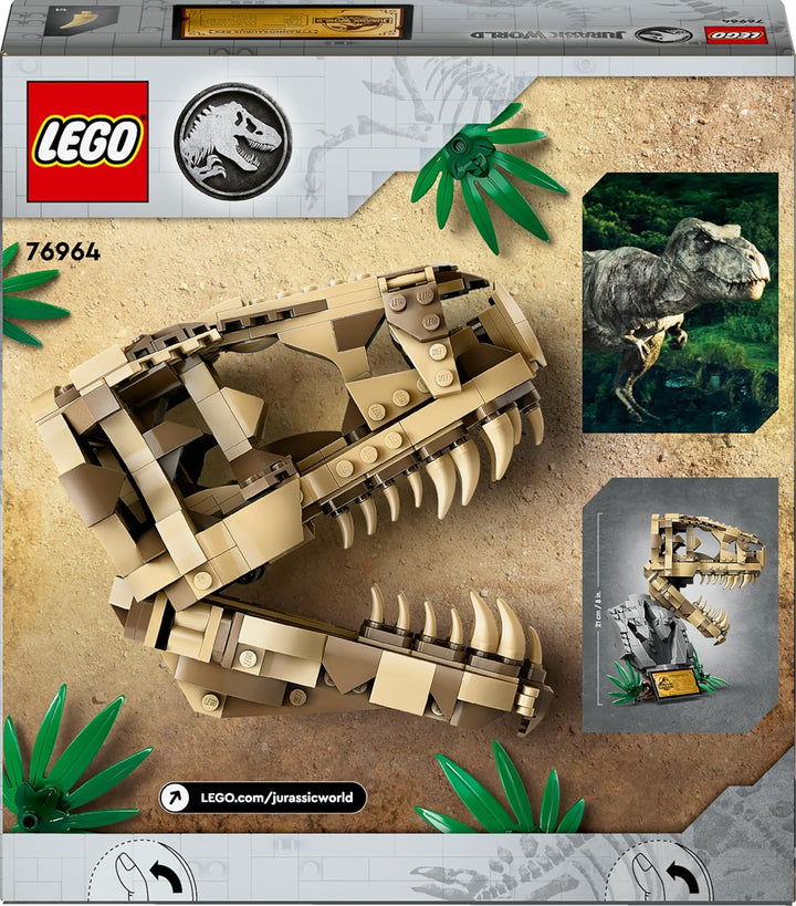 Lego Jurassic World Dinosaurier-Fossilien: T.-rex-Kopf, Dinosaurier-Spielzeug zum Bauen, Dino-Deko f