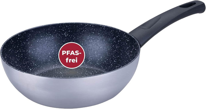 FACKELMANN Wokpfanne Essential Crisp Ø 20 cm aus recyceltem Aluminium mit keramischer Antihaft-Besch