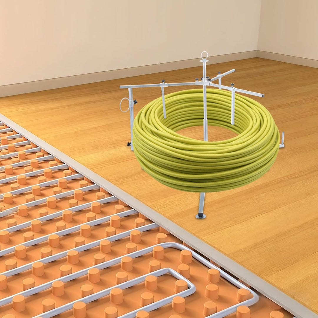 600 Meter Rohrhaspel für Fussbodenheizung Max.200KG Kabel Abrollgerät Abroller Rohrabroller Aufwickl