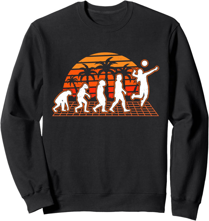 Volleyball Evolution Retro Volleyballspieler Beachvolleyball Sweatshirt