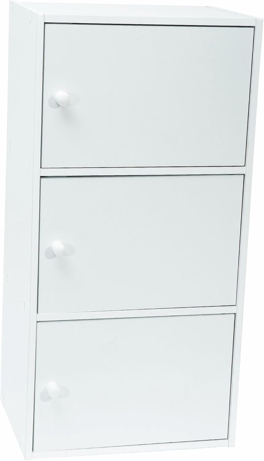 WERKA PRO Weisses Möbel mit Türen 3 Türen (80 x 40 x 29 cm) 3 Türen (80 x 40 x 29 cm) Weiss, 3 Türen