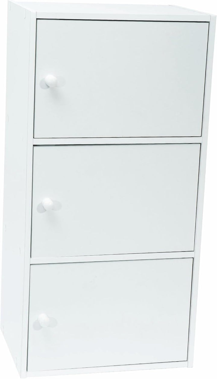 WERKA PRO Weisses Möbel mit Türen 3 Türen (80 x 40 x 29 cm) 3 Türen (80 x 40 x 29 cm) Weiss, 3 Türen