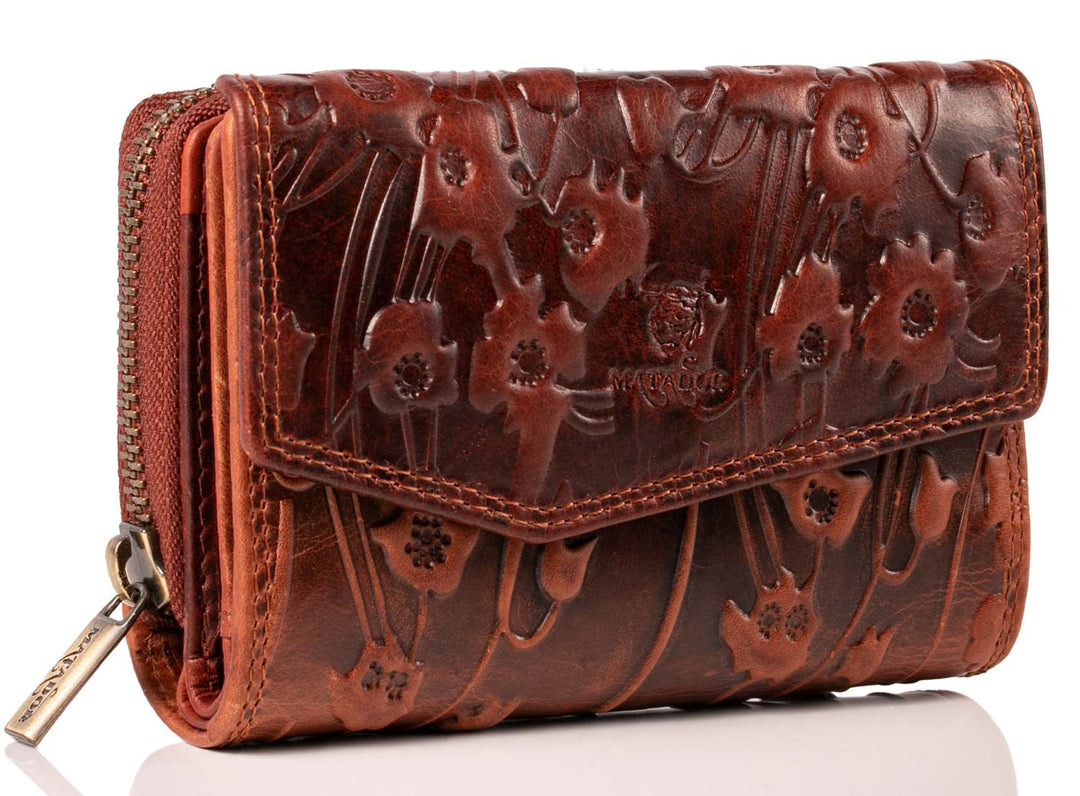 MATADOR [Sevilla RFID Blocker Leder Portemonnaie Damen| Geldbeutel Portmonee Damen mit Geschenk Box|