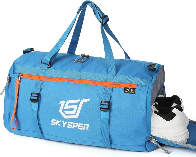 SKYSPER Sporttasche für Damen und Herren mit Schuhfach & Nassfach,Kleine Reisetasche Duffle Bag für