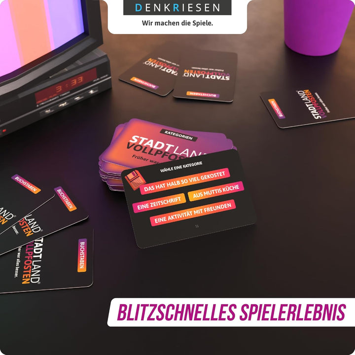 DENKRIESEN - Stadt Land Vollpfosten® – Das Kartenspiel - 70/80/90 Edition - 'Früher war Alles Besser