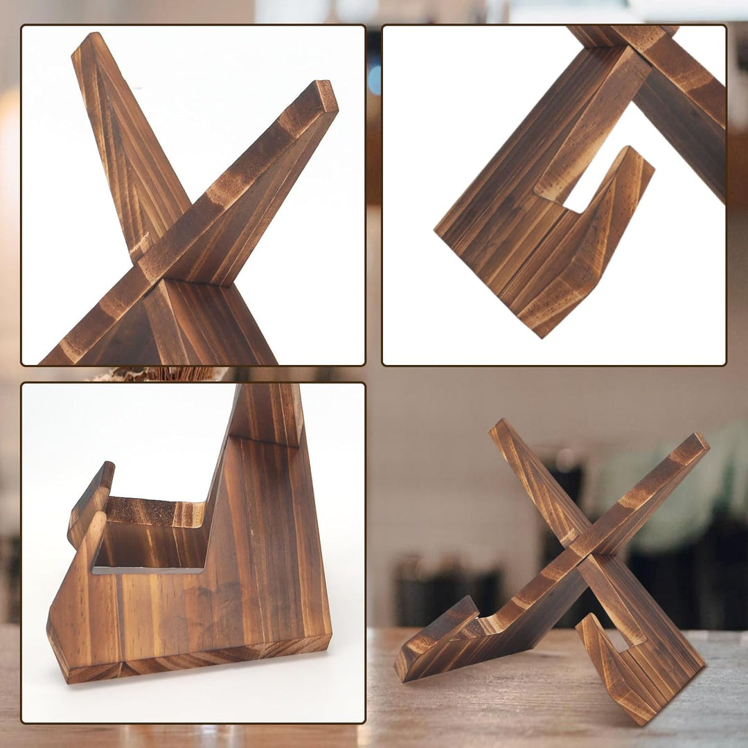 Tellerständer Zur Aufsteller, 2er-Pack 6,5 Zoll Holzplatte Aufsteller Tellerständer, Bilderrahmenhal
