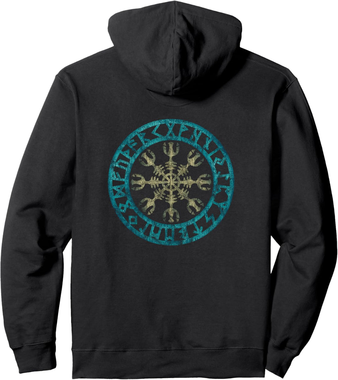 Wikinger Helm Symbol Aegishjalmur Nordisch Keltisch Odin Pullover Hoodie