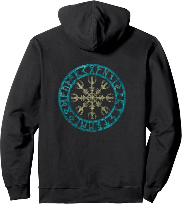 Wikinger Helm Symbol Aegishjalmur Nordisch Keltisch Odin Pullover Hoodie