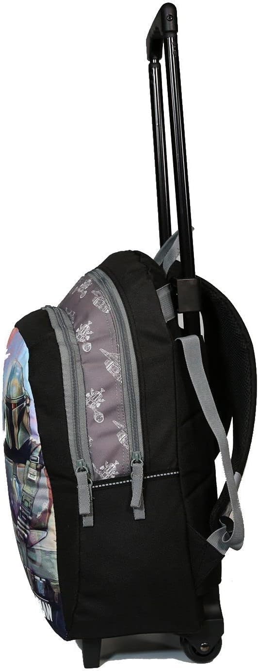 Bagtrotter Star Wars/The Mandalorian Baby Yoda Rucksack mit Rollen Schwarz und Grau
