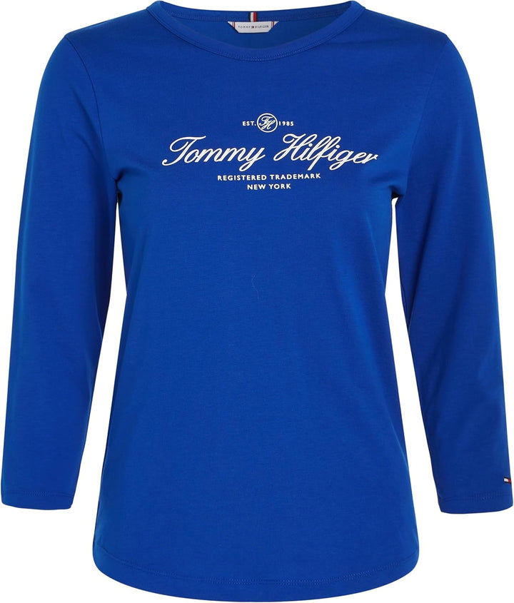 Tommy Hilfiger Damen Langarm Strickoberteile, Blau (Ultra Blue)