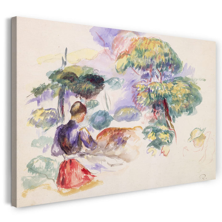 Printed Paintings Leinwand (100x70cm): Auguste Renoir - Landschaft mit einem Mädchen 100x70 cm, 100x