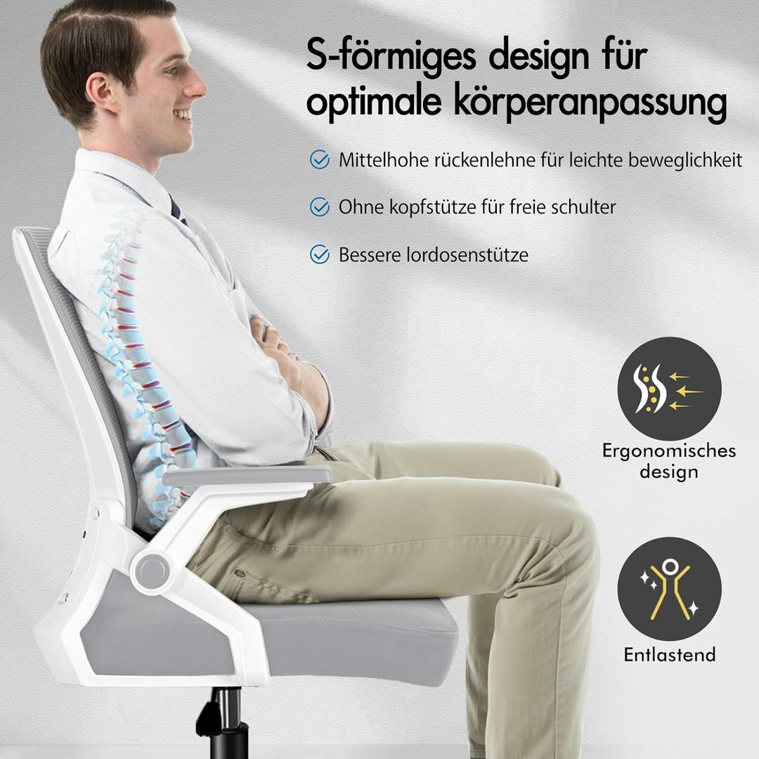 ALFORDSON Mesh Bürostuhl Chefsessel Netzstoff Ergonomie Drehstuhl, verstellbare Armlehnen,Schreibtis