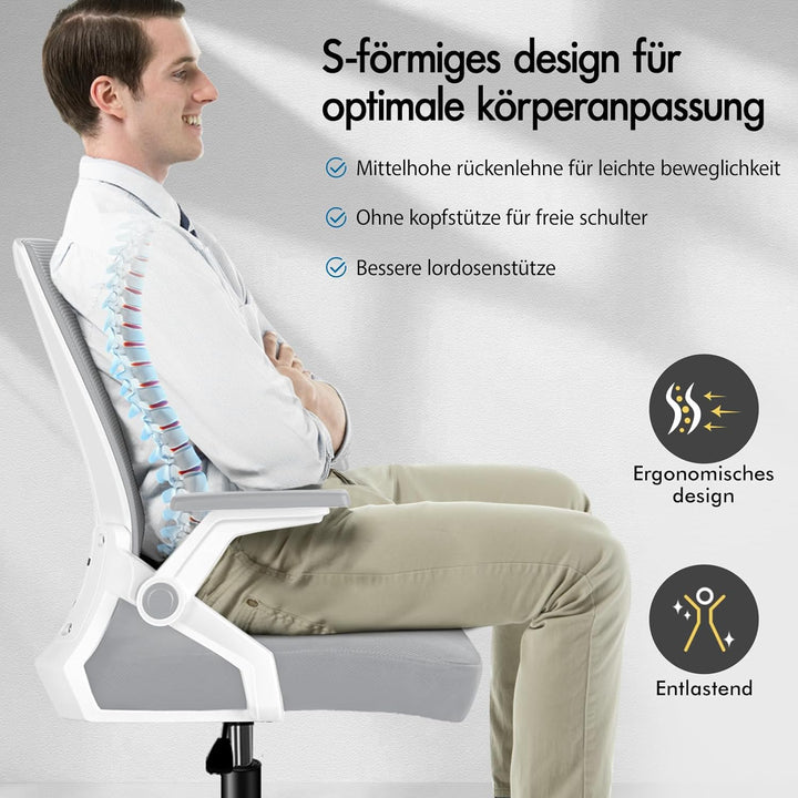 ALFORDSON Mesh Bürostuhl Chefsessel Netzstoff Ergonomie Drehstuhl, verstellbare Armlehnen,Schreibtis