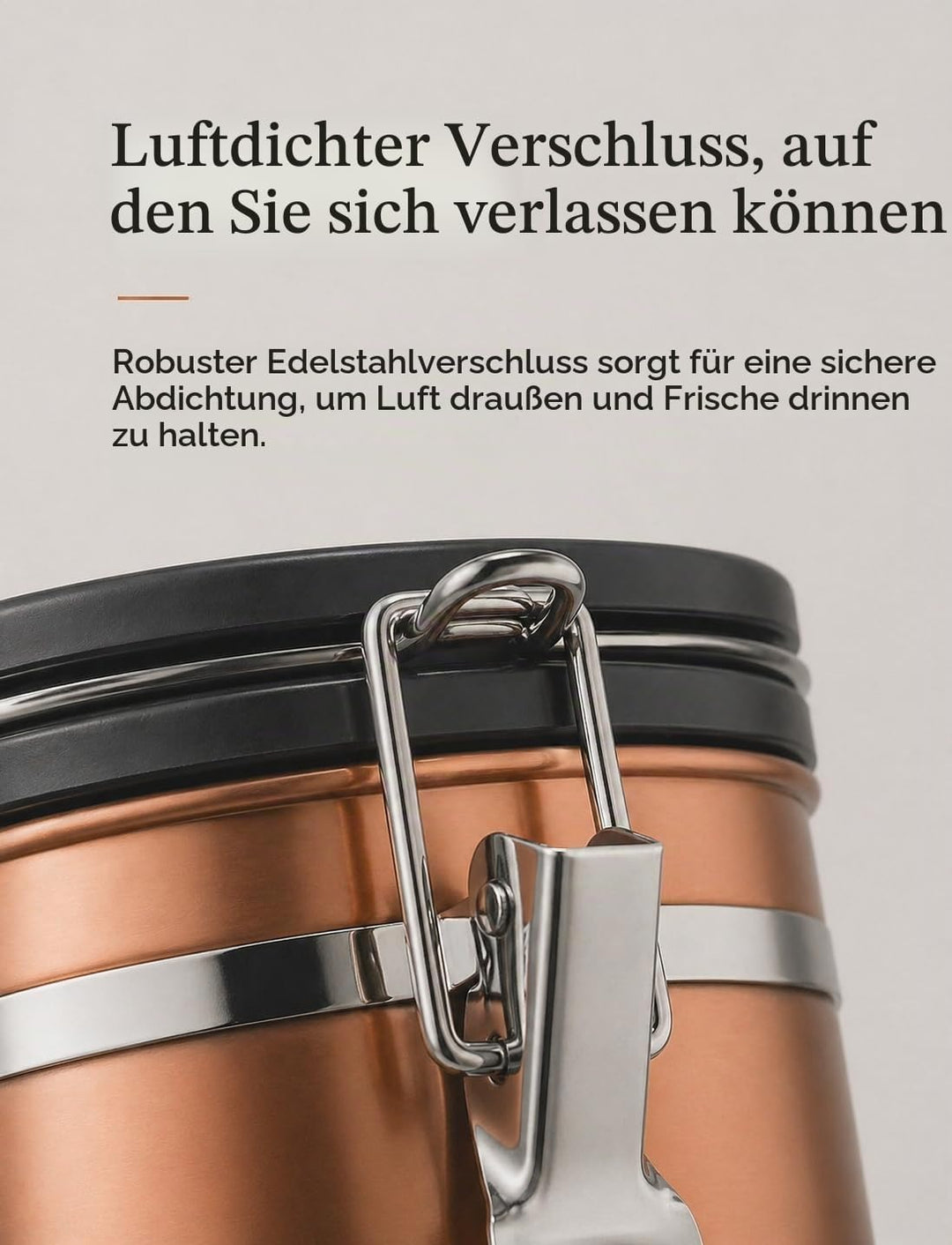Leaf Kaffeedose luftdicht Edelstahl 1000 ml – hält Kaffee deutlich länger frisch – mit CO₂ Ventil &amp;