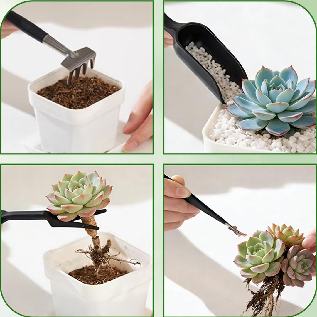 Bonsai Werkzeug Set 16 Stück, Sukkulenten-Werkzeuge mit Umtopfmatte, Setzlingsheber &amp; Pflanzen Zubeh