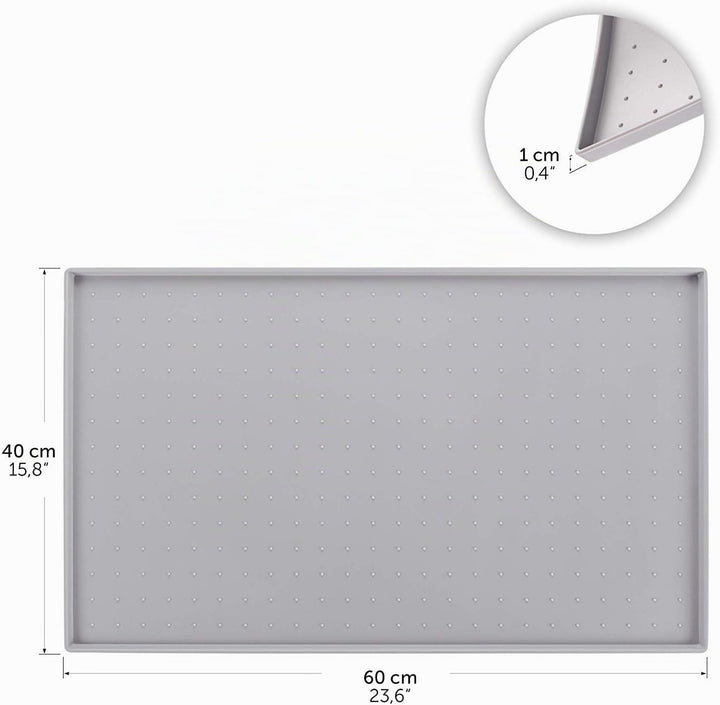 Everanimals Napfunterlage Katzen 40x60 cm - Napfunterlage Hund mit erhöhtem Rand - wasserdichte Hund