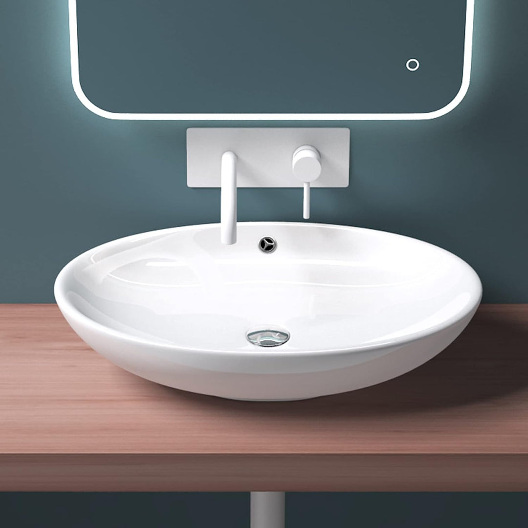 Mai & Mai Aufsatzwaschbecken aus Keramik weiss mit Nano-Beschichtung Brüssel306 Weiss | Modell Br306