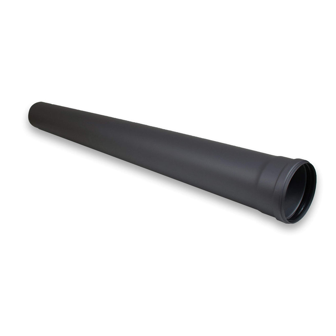 LANZZAS Pelletrohr 1000 mm Verlängerung - im Durchmesser 100 mm - Farbe: schwarz - inklusive Silikon