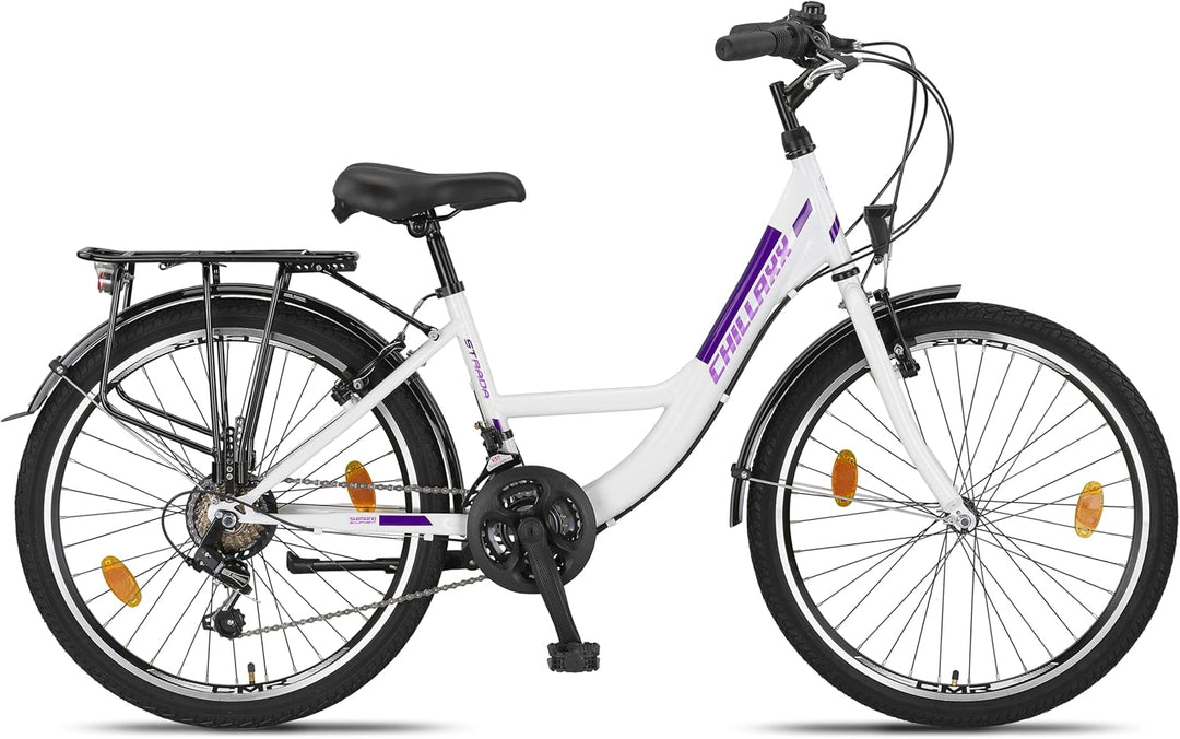 Chillaxx Bike Strada Premium City Bike in 24, 26, 28 Zoll - Fahrrad für Mädchen, Jungen, Herren und