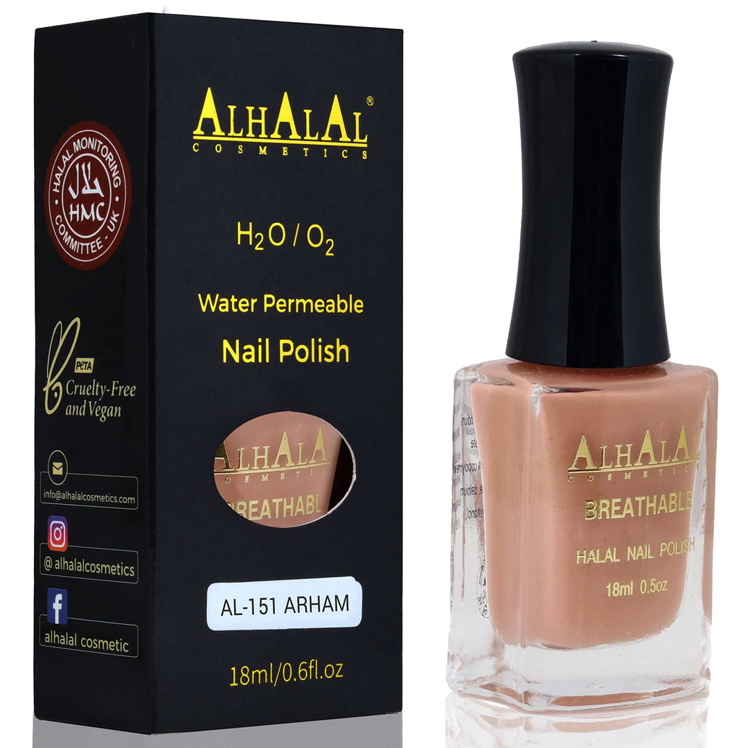 Al Halal-Gel-Nagellack – wasserdurchlässiger roter und weisser Nagellack – glänzendes Finish, vegan