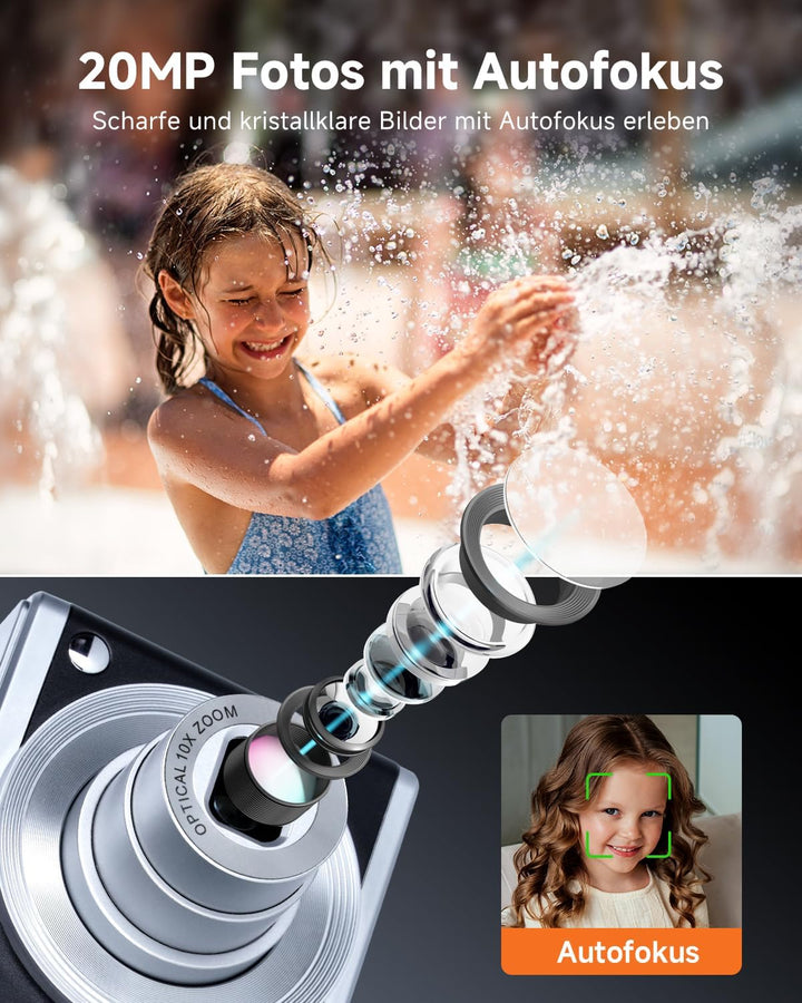 Rollei Compactline 10X - 20 MP - 10x optischer Zoom; Selfie Display; Erleben Sie Perfektion in jedem