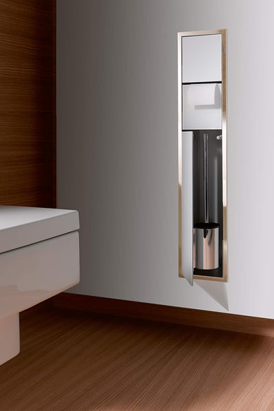 emco ASIS 150 Unterputz-Schrankmodul, Badezimmerschrank als Toilettenpapierhalter & Klobürstenhalter