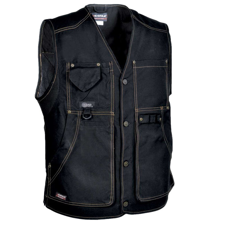 Cofra V055-0-05.Z58 Arbeits Weste "Zurich", Schwarz, 58 58 BLACK / BLACK, 58 BLACK / BLACK