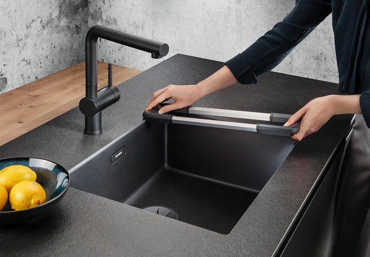 BLANCO Worktop Organizer Main Set | Ausziehbare Schiene 396-440mm für Spülen | Küchenutensilien perf