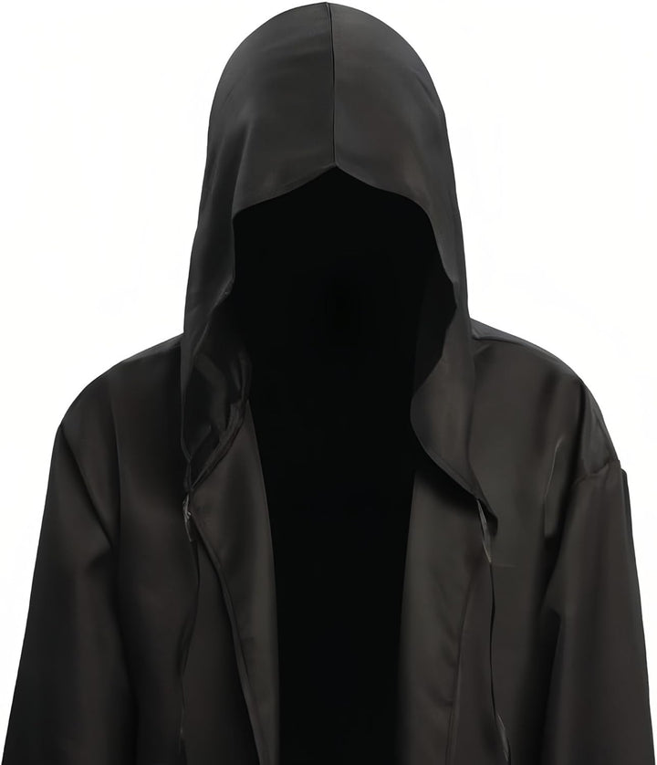 EONPOW Umhang mit Kapuze Halloween Umhang Vampir Cosplay Cape Kostüm für Erwachsene L Schwarz, L Sch