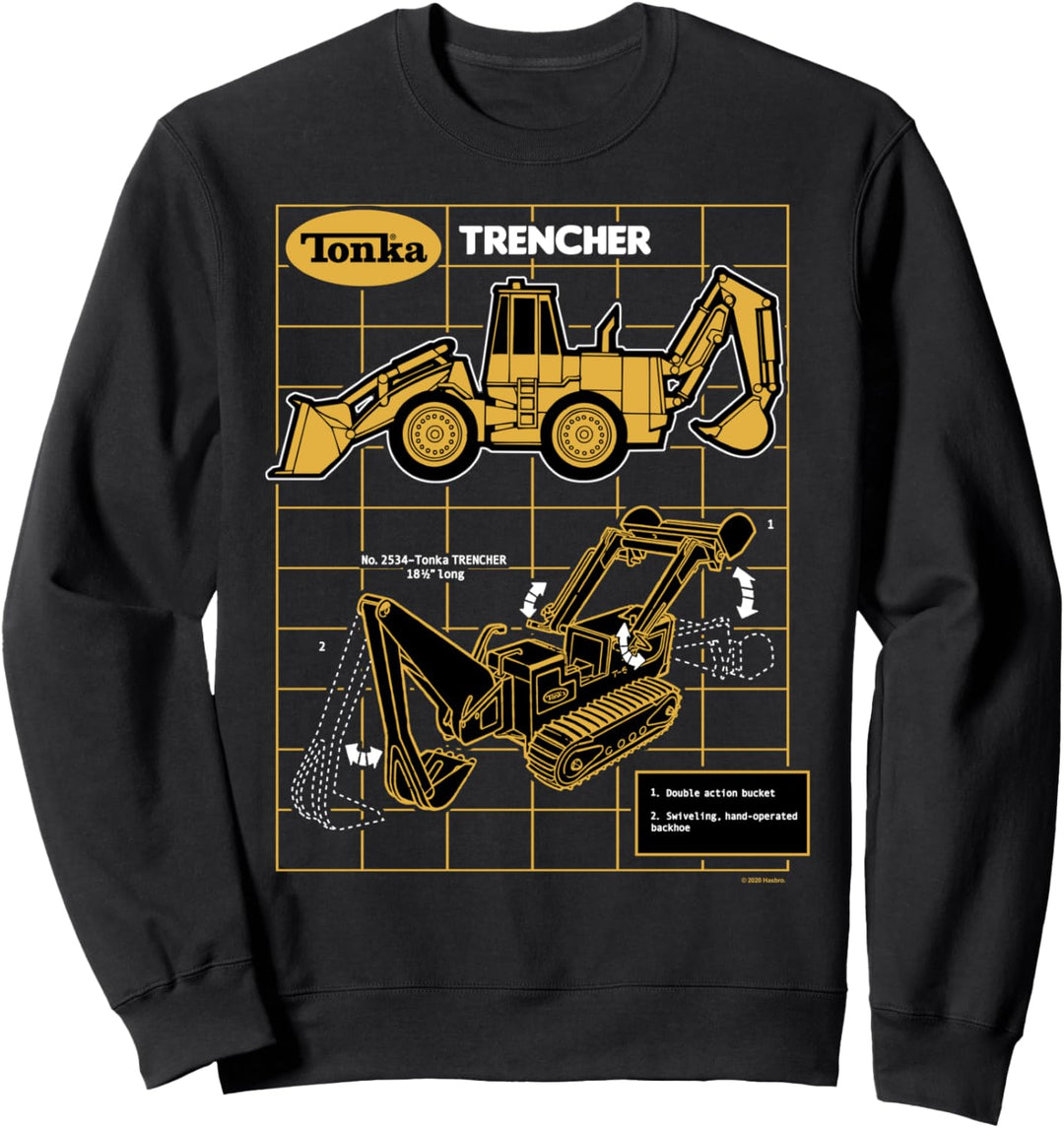 Tonka Double Action Bucket Trencher Grid Schematic Sweatshirt