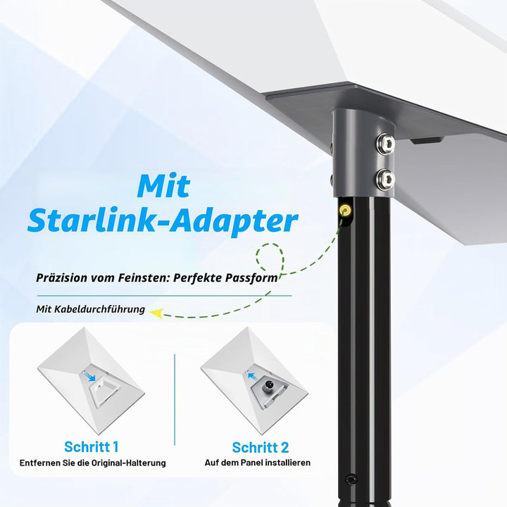 304cm Starlink Halterung mit Gen 3 Rohradapter, Verlängerungstyp Dachfirst Halterung Kit für Starlin