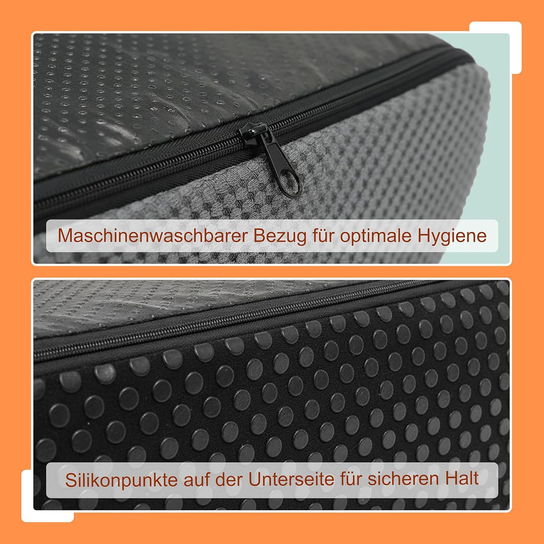 Relaxdays Hundetreppe, 3 Stufen, HxBxT: 35 x 35 x 56 cm, rutschfest, Stoffbezug, Haustiertreppe Bett
